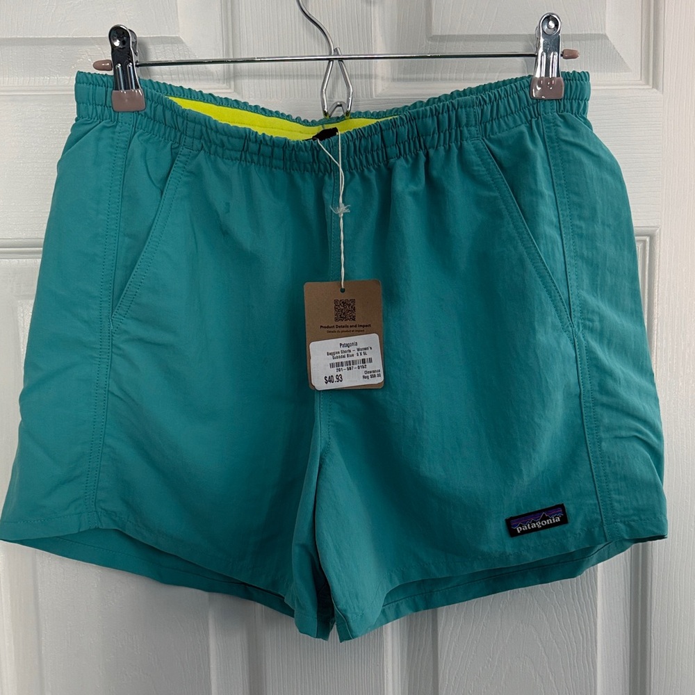 NWT Patagonia Women's Teal Baggies Shorts - small